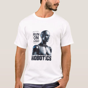 "Kör på logik" Humanoid Robot T-Shirt Rolig prog