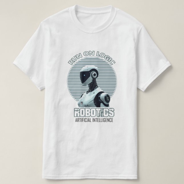 Kör på logik | Modern AI Humanoid Robot T-Shirt (Design framsida)