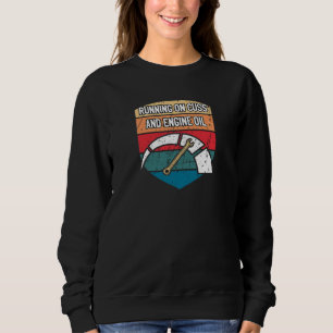 Kör på svordomar och motorolja Bilmekaniker Repara T Shirt