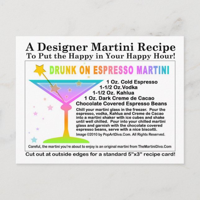 Kör på vykort för Expresso Martini Recipe (Framsida)