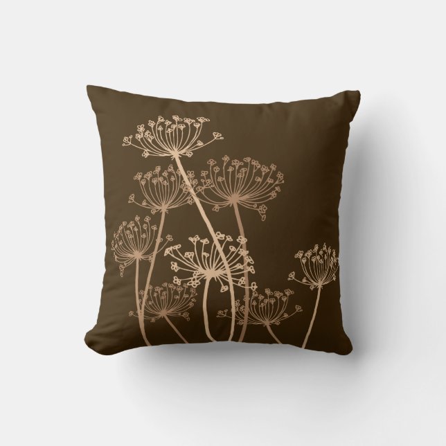 Kor, parsley grafisk beige brun kudde (Framsida)
