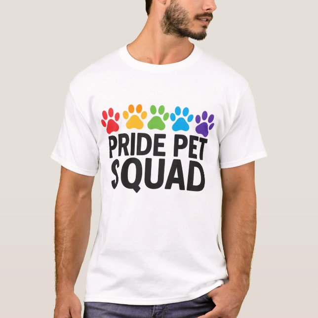 Kör Pet Squad Rainbow Paw Skriv ut LGBTQ+ Shirt fö T (Framsida)