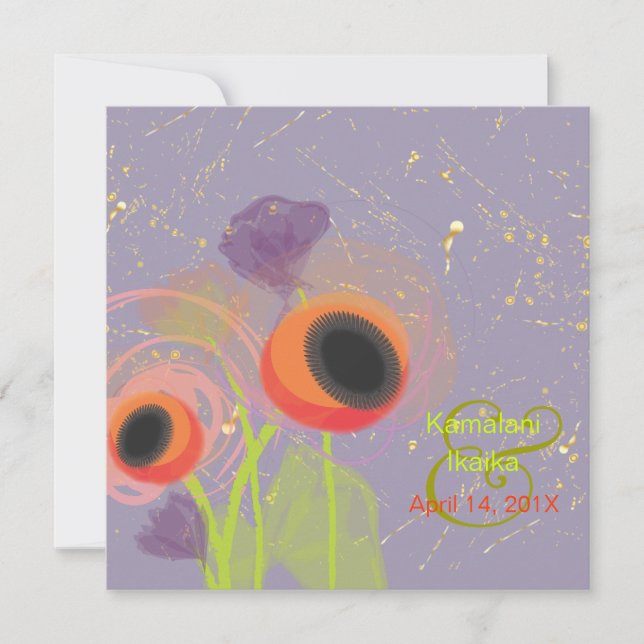 Kör poppningar med Orange, lägg till din bakgrund Inbjudningar (Framsida)