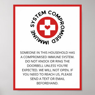 Kor Red Heart komprometterat immunsystem Poster