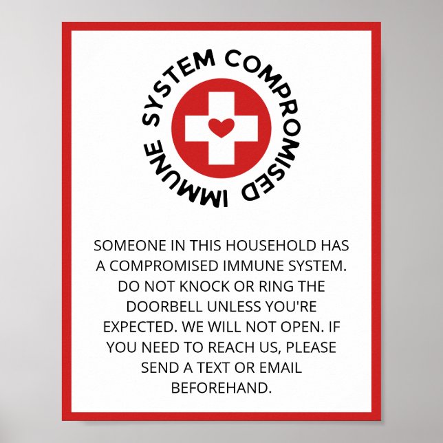 Kor Red Heart komprometterat immunsystem Poster (Framsidan)