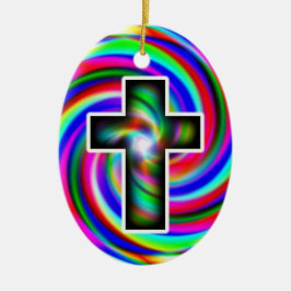 Kor, regnbåge spiral julgransprydnad keramik