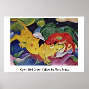 Kor, röd Grönt Gult av Marc Franz Poster