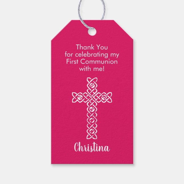 Kor | Ruby Rosa Communion Baptism Christening Presentetikett (Framsidan)
