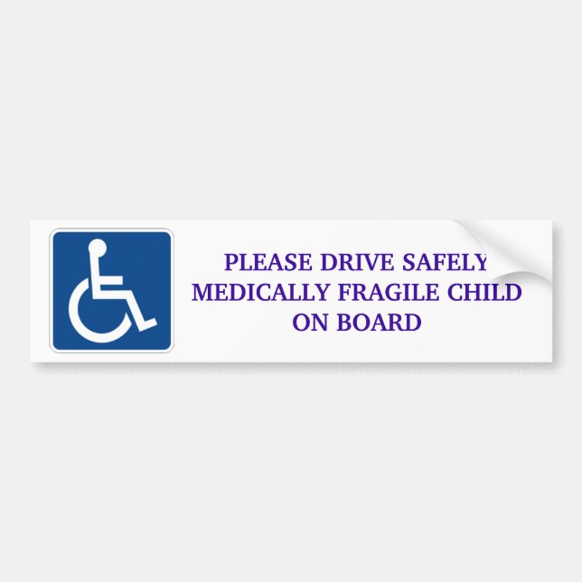 Kör säkert det Medically bräckliga barnet ombord Bildekal (Framsidan)
