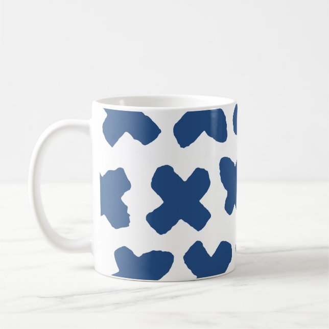 Kor Shibori: Indigo Batik Mönster Kaffemugg (Vänster)