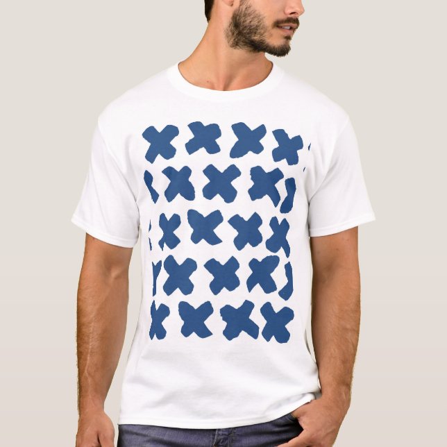Kor Shibori: Indigo Batik Mönster T Shirt (Framsida)