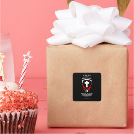 Kor Shield Fyrkantigt Klistermärke