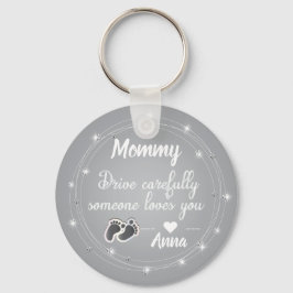 Kör silver-diamantoffertdesign med försiktighet nyckelring