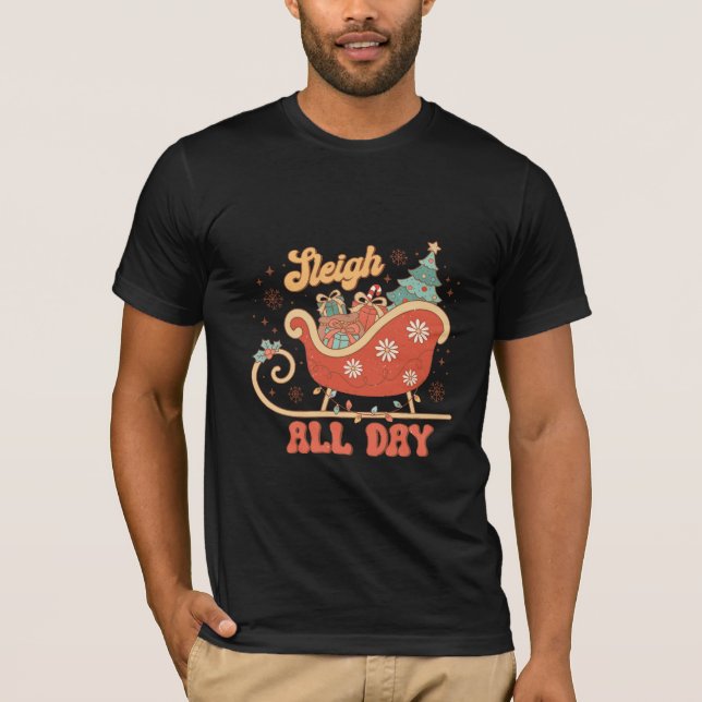 Kör släde hela dagen t shirt (Framsida)