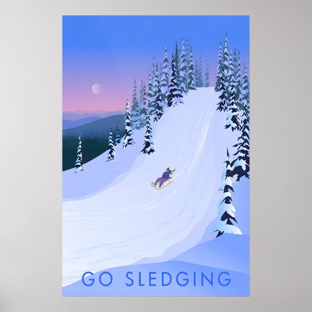 Kör släde Resaaffisch Poster (Framsidan)