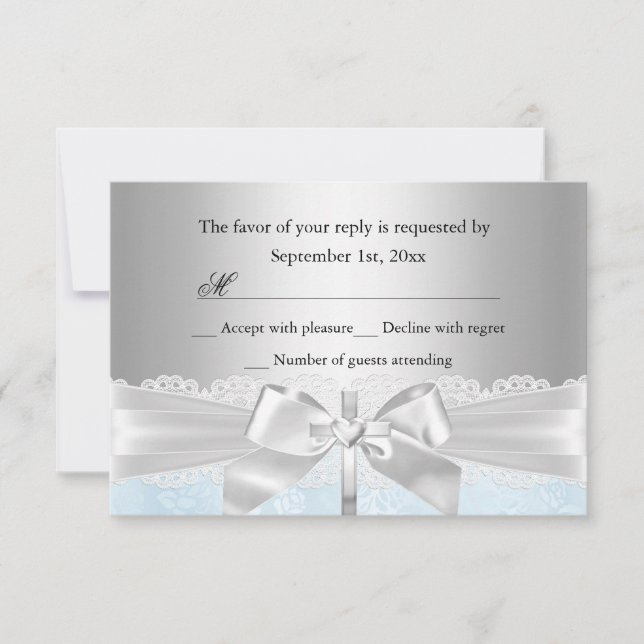 Kor Snöre Bow Blue Baptism/Christening OSA (Framsida)