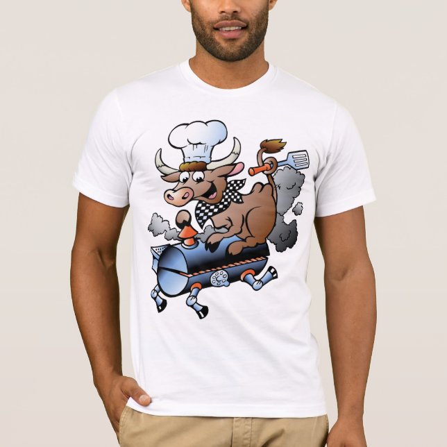 Kor som Rider en BBQ Manar T-Shirt (Framsida)
