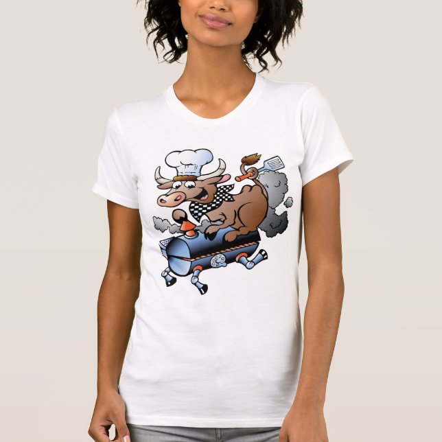 Kor som Rider en BBQ Womens T-Shirt (Framsida)