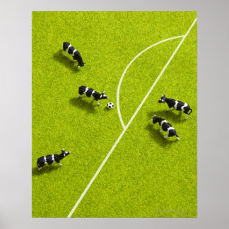 Kor som spelar fotboll poster