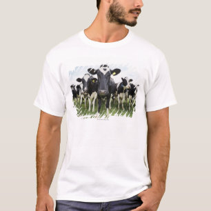 Kor som står i en ro, tittar kameran t shirt