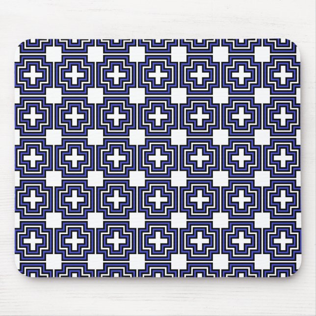 Kor & Squares Blue - Mousepad Musmatta (Framsidan)