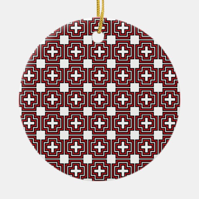 Kor & Squares Red - Ornament (Framsidan)