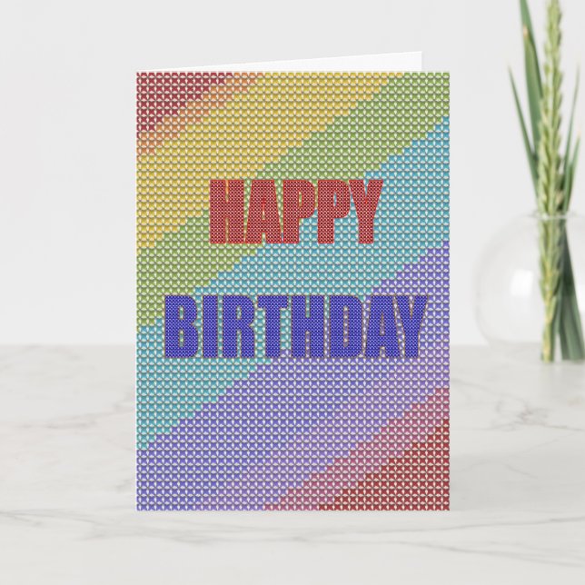 Kor Stitch Birthday-kort Kort (Framsida)