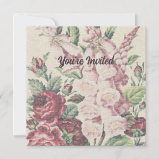 Kor Stitch Flowers Inbjudningar