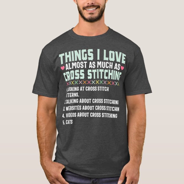 Kor Stitch Funny Kärlek Stitching Sewing Gift T Shirt (Framsida)