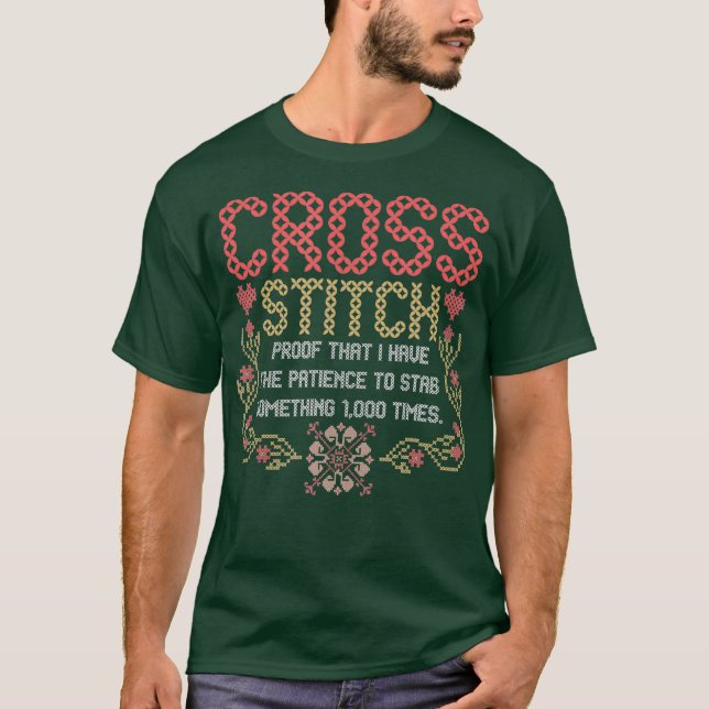 Kor Stitch Funny Sewing Quilting Stitching T Shirt (Framsida)