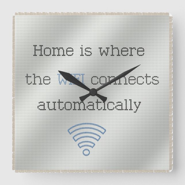Kor Stitch Home WIFI Clock Fyrkantig Klocka (Framsida)