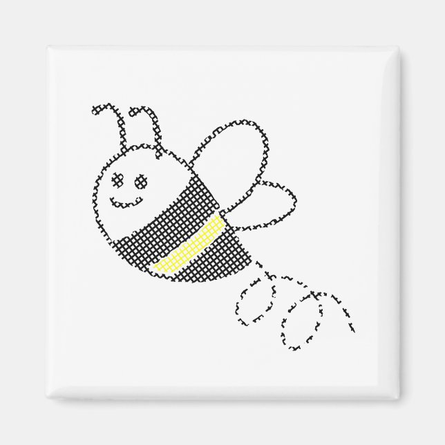 Kor Stitch Mönster Skriv ut klumpbin Magnet (Framsidan)