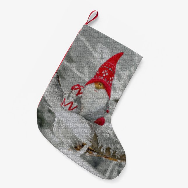 Kor Stitch Santa Gnome Liten Julstrumpa (Framsidan (Hängande))