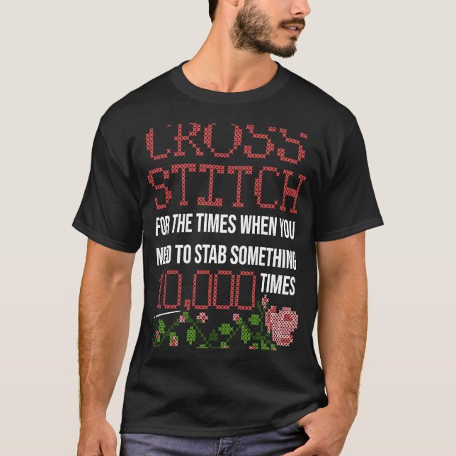 Kor Stitch som säger Kor Stitchers Crocheter Sewe T Shirt (Framsida)