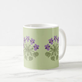 "Kor Stitch" Violets Coffee Mugg