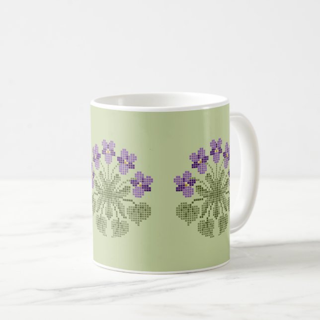 "Kor Stitch" Violets Coffee Mugg (Framsida höger)