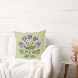 Kor Stitch Violets Dekorativ kudde
