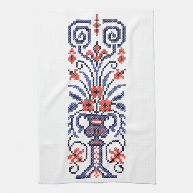 Kor-stygn av ursprunglig Elegant-blommigt Kökshandduk (Vertikal)