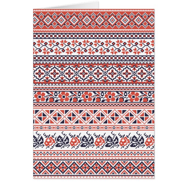 Kor-stygn i Mönster Hälsningskort (Framsidan)