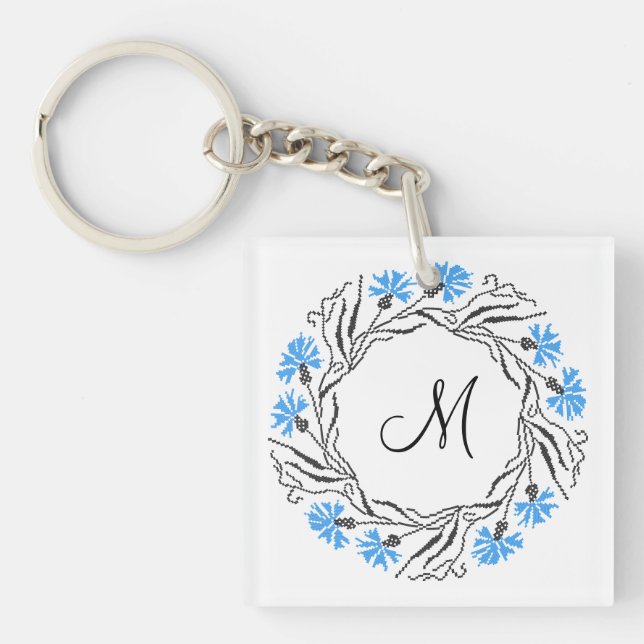 Kor-stygn kornblomcirkel - Monogram - början (Framsidan)