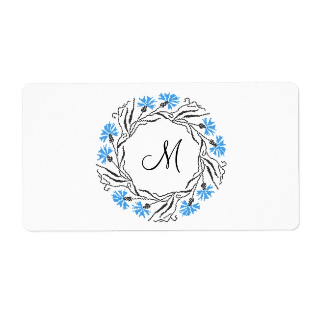 Kor-stygn kornblomcirkel - Monogram - början Fraktsedel (Framsidan)