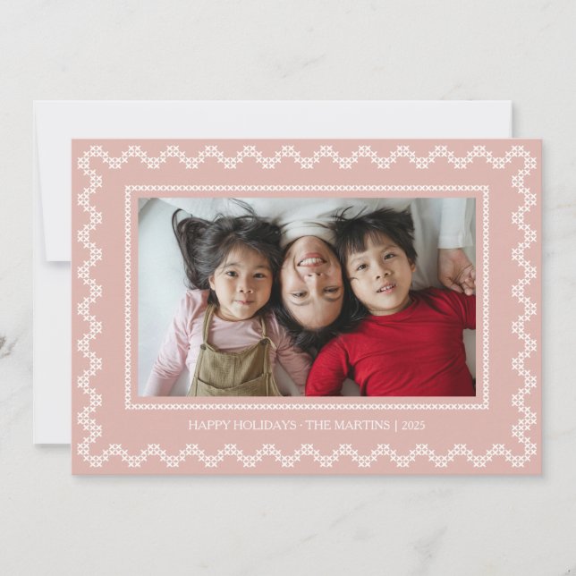 Kor stygn ram glad helg julkort (Framsida)