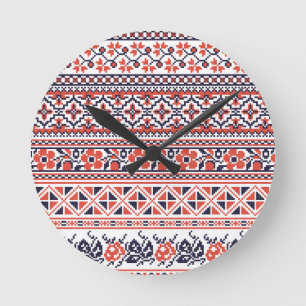 Kor-sy designmönster rund klocka