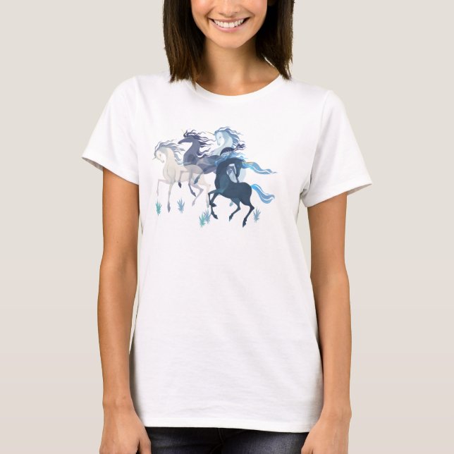 Kör Unicorns-eleganten överst Tee (Framsida)