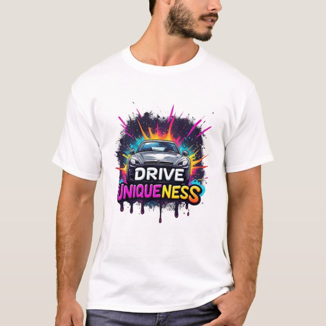 🚗 Kör Unikhet Sportbil Graffiti Konst T Shirt (Framsida)