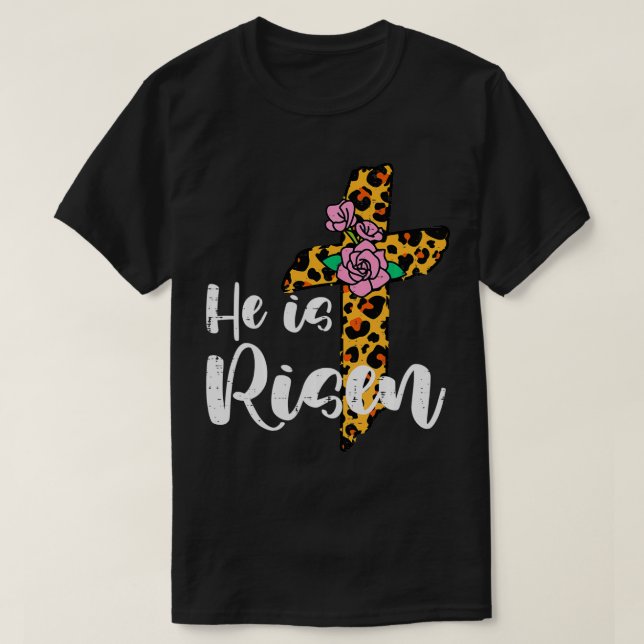 Kor utan att han är en reis Kristus Påsk Jesus Rel T Shirt (Design framsida)