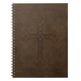 Kor utföra i relief läderanteckningsbok anteckningsbok med spiral