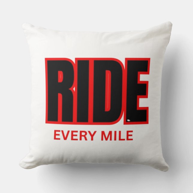 Kör Varje Mil – Motorcykel Äventyr Typography  Kudde (Framsida)