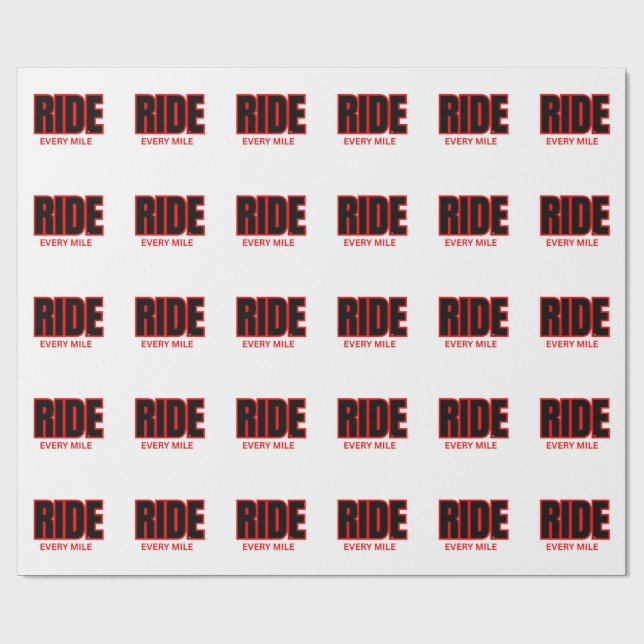 Kör Varje Mil – Motorcykel Äventyr Typography Presentpapper (Platt)