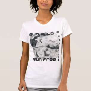 Kör vilden, Mustangs, kör fritt lätt T-shirt